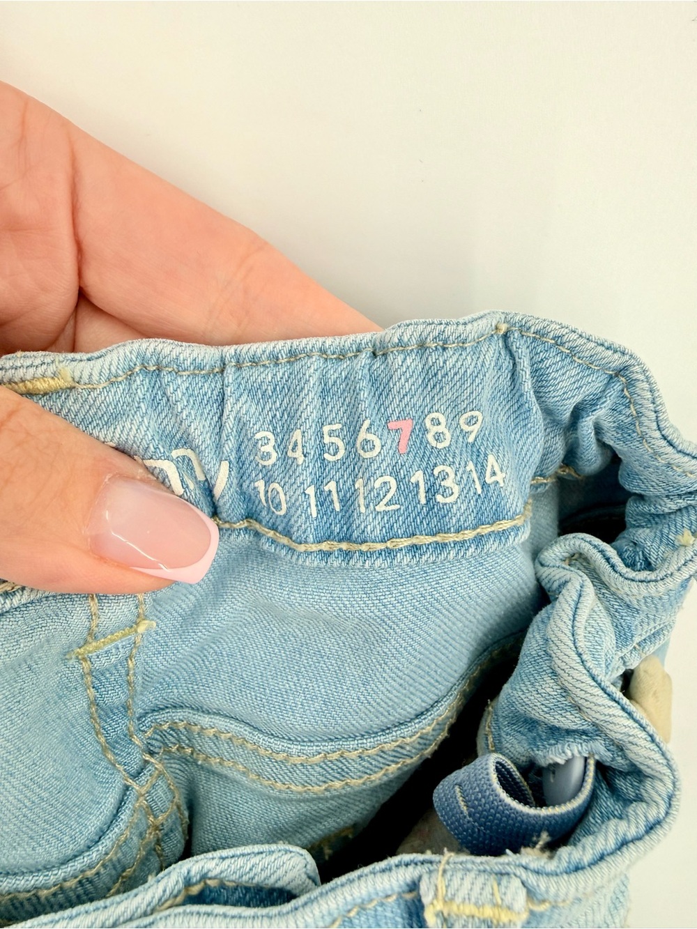 Gymboree Light Blue Skinny Jeans with Multicolor Side Button Details - Picture 5 of 7